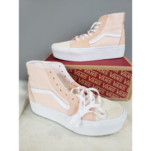 VANS Sk8-Hi Tapered Sneaker Platform Suede Peach Canvas Casual Women VN0A5JMKB0D - Picture 1 of 8